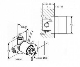 Внутренняя часть смесителя для душа DN 15 Kludi 38826N