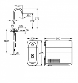 Водна система для кухні стартовий комплект Grohe Blue Home без змішування 31498001