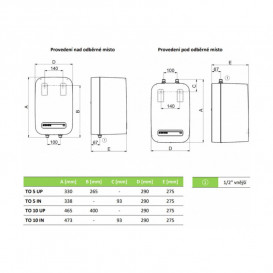 Водонагреватель электрический Drazice TO 10.1 IN монтаж под раковиной белый 182410802
