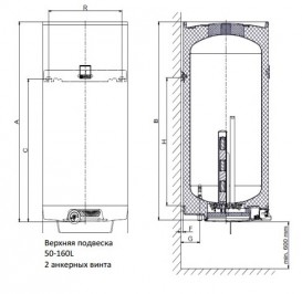 Водонагреватель электрический накопительный Drazice OKCE 100 навесной вертикальный 1108108101