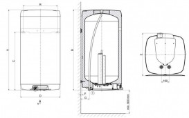 Водонагрівач електричний накопичувальний Drazice OKHE 80 SMART навісний вертикальний 140111601