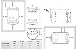 Водонагреватель электрический накопительный Tesy Anticalc Reversible 80 л Anticalc Rev 80