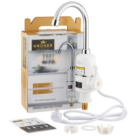 Проточний водонагрівач Kroner KRM Volt-CW090 з краном хром/білий CV014407