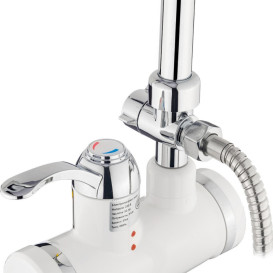 Водонагрівач проточний Kroner KRM Volt-CW191MDS із краном та душовим гарнітуром хром/білий CV023248