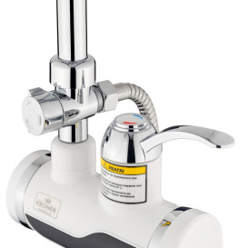 Водонагрівач проточний Kroner KRM Volt-CW191MDS із краном та душовим гарнітуром хром/білий CV023248