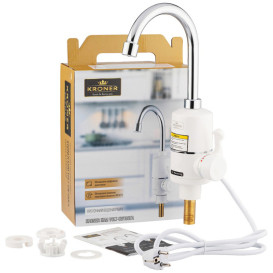 Проточний водонагрівач Kroner KRM Volt-CW190FA з краном хром/білий CV023244