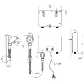 Водонагрівач проточний Kroner KRM Volt-CW200WMDS з дисплеєм CV031873