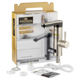 Проточний водонагрівач Kroner KRP Volt-ESG089 з краном нікель CV022966