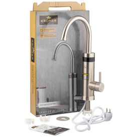 Водонагреватель проточный Kroner KRP Volt-ESG088 с краном никель CV022965