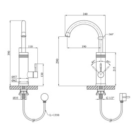 Водонагреватель проточный Kroner KRP Volt-ESG088 с краном никель CV022965