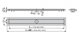 Водоотводящий желоб AlcaPlast Modular из нержавеющей стали модулярный APZ13-750