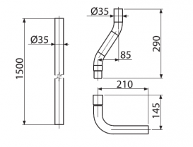 Водосливная труба AlcaPlast комплект A950