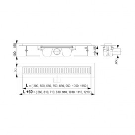 Ринва AlcaPlast APZ1 1450 мм чорний матовий APZ1BLACK -1450