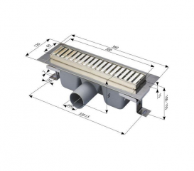 Ринва AlcaPlast APZ1 300 мм нержавіюча сталь APZ1-300 Smart