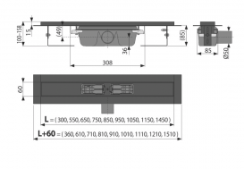 Ринва AlcaPlast APZ1 650 мм чорний матовий APZ1BLACK-650
