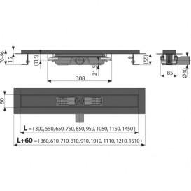 Водосточный желоб AlcaPlast APZ101 850 мм чёрный матовый APZ101BLACK-850