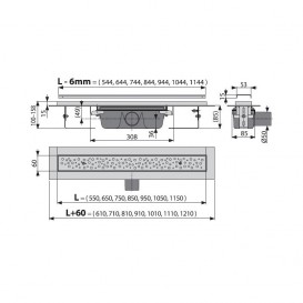 Ринва AlcaPlast APZ11 Antivandal 550 мм з гратами APZ11-550M