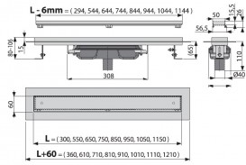 Водосточный желоб AlcaPlast APZ1107 Floor Low 750 мм с решеткой APZ1107-FLOOR-750