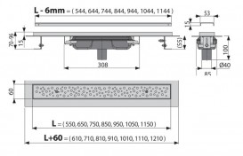 Ринва AlcaPlast APZ1111 550 мм з гратами Antivandal APZ1111-550L