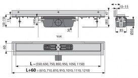 Водосточный желоб AlcaPlast APZ4 1050 мм с регулируемым краем APZ4-1050