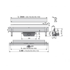 Ринва AlcaPlast APZ5 SPA-Eden 650 мм з гратами APZ5-EDEN-650