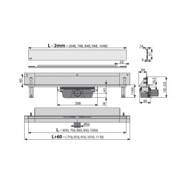 Ринва AlcaPlast APZ5 SPA-Shade 750 мм з гратами APZ5-SHADE-750