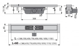 Ринва AlcaPlast APZ6 Professional 1150 мм Smart нержавіюча сталь APZ6-1150