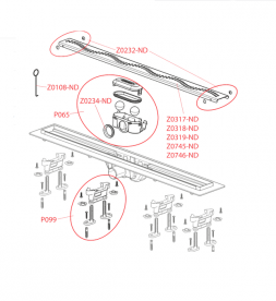 Водосточный желоб AlcaPlast APZ8 650 мм с решеткой Simple APZ8-650m