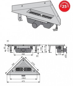 Водосточный желоб AlcaPlast ARZ1 угловой нержавеющая сталь ARZ1