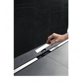 Водосточный желоб c накладной панелью Geberit CleanLine тёмный металл/матовый металл 154.150.00.1+154.451.00.1