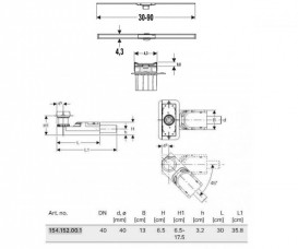 Ринва c накладної панеллю Geberit CleanLine полірований метал / матовий метал 154.152.00.1 + 154.450.KS.1