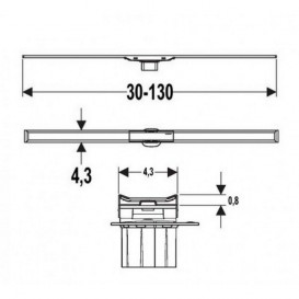 Ринва c накладної панеллю Geberit CleanLine полірований метал / матовий метал 154.152.00.1 + 154.451.KS.1