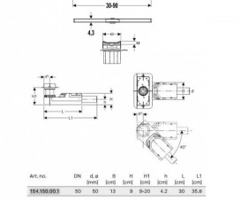 Водосточный желоб c накладной панелью Geberit CleanLine полированный металл/матовый металл 154.150.00.1+154.450.KS.1