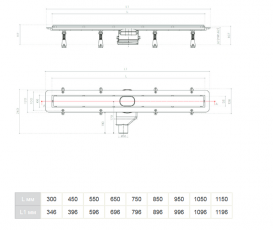 Ринва Pestan Confluo Frameless Line 850 мм біле скло 13701215