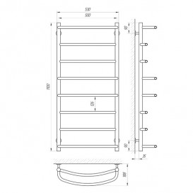 Водяний полотенцесушитель Laris Еврофлеш П8 500x1100 мм хром 74100018