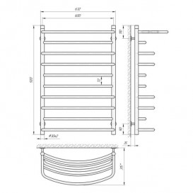 Водяной полотенцесушитель Laris Евромикс П10 600x900 мм с полкой 71207671