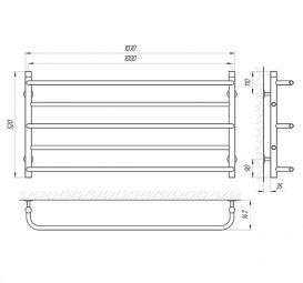 Водяной полотенцесушитель Laris Практик П5 1000x500 мм хром 71207666
