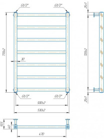 Водяна рушникосушка Mario Денвер 770x530/500 хром 4820258984626