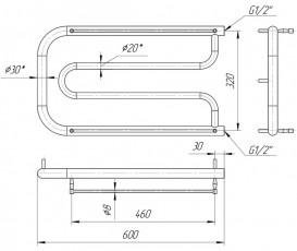 Водяний полотенцесушитель Mario Фокстрот 350x600 / 320 мм 4820111350216