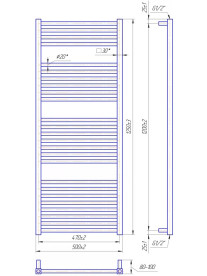 Водяной полотенцесушитель Mario Гера 1250x500/470 черный матовый 4820258984107