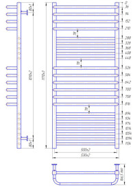 Водяной полотенцесушитель Mario Inox Гера-Люкс 1170х530/500 нержавеющая сталь хром 4820258986781