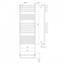 Водяний полотенцесушитель Mario Гера-Люкс 1250х500 / 470 мм нержавіюча сталь 4820111352227