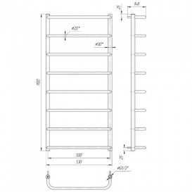Водяний полотенцесушитель Mario Стандарт HP 1100x530 / 500 мм нержавіюча сталь 4820111351343