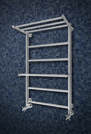 Водяной полотенцесушитель Mario Inox Анкона 770х530/500 с полкой нержавеющая сталь хром 4820258986729