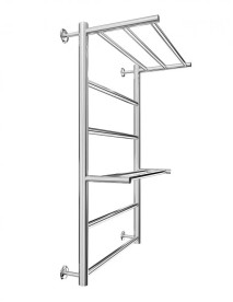 Водяной полотенцесушитель Mario Inox Анкона 770х530/500 с полкой нержавеющая сталь хром 4820258986729