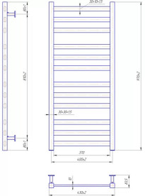 Водяной полотенцесушитель Mario Inox Чикаго 970х430/400 нержавеющая сталь хром 4820258989560