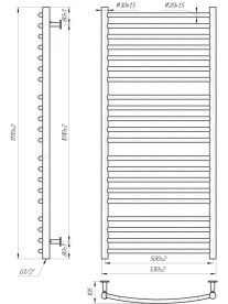 Водяной полотенцесушитель Mario Inox Феникс 1170х530/500 хром 4820258987474