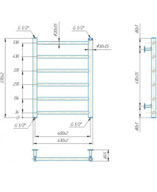 Водяной полотенцесушитель Mario Inox Флет 570х430/400 нержавеющая сталь хром 4820258987481