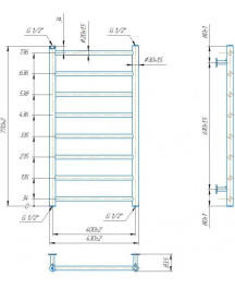 Водяна сушка для рушників Mario Inox Флет 770х430/400 нержавіюча сталь хром 4820258987504