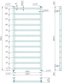 Водяной полотенцесушитель Mario Inox Флет 1170х530/500 нержавеющая сталь хром 4820258987542